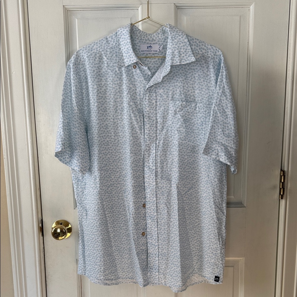 Southern Tide Light Blue Geometric Shirt